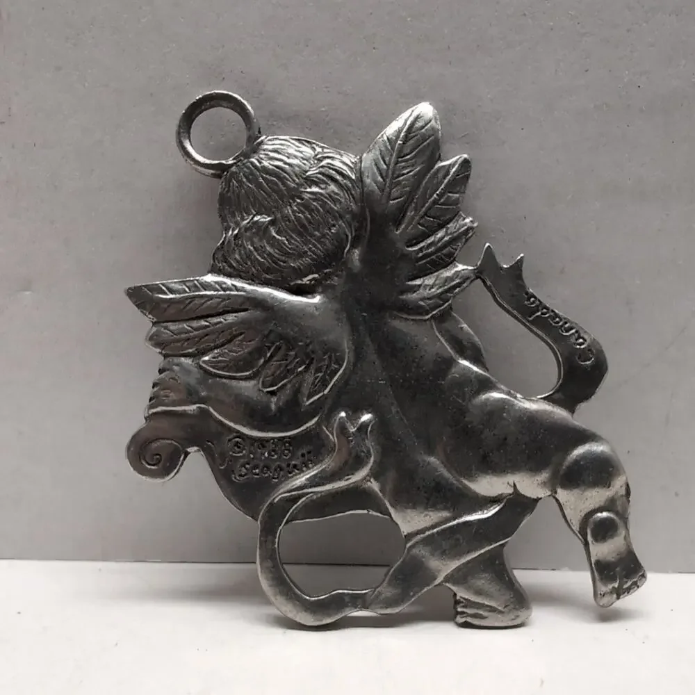 Lot‎ of 3 Seagull Pewter Ornament Canada 1988 1995 1996 Wreath Cherub Music